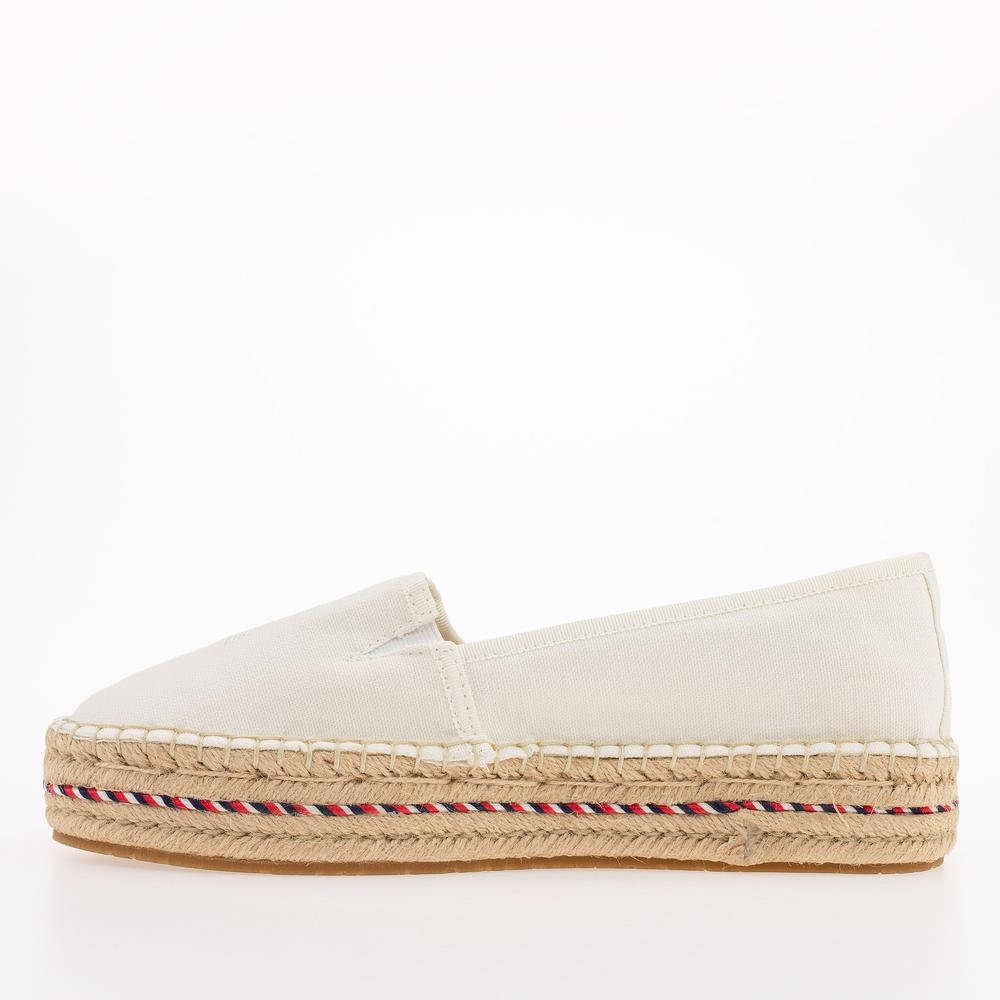 Buty Tommy Hilfiger Signature Tape Monogram Espadrilles FW0FW07014-YBL - kremowe