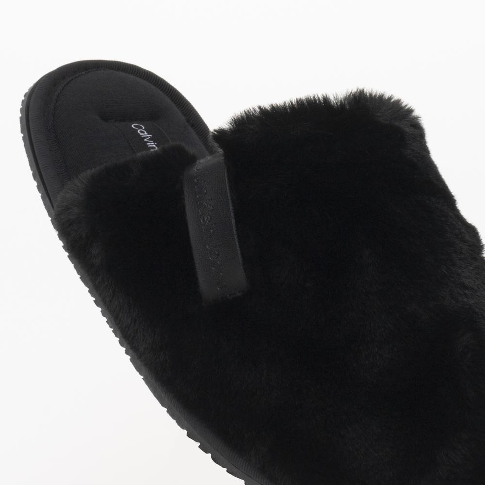 Buty Calvin Klein Hotel Slipper Fur After Glow YW0YW01593-0GJ - czarne