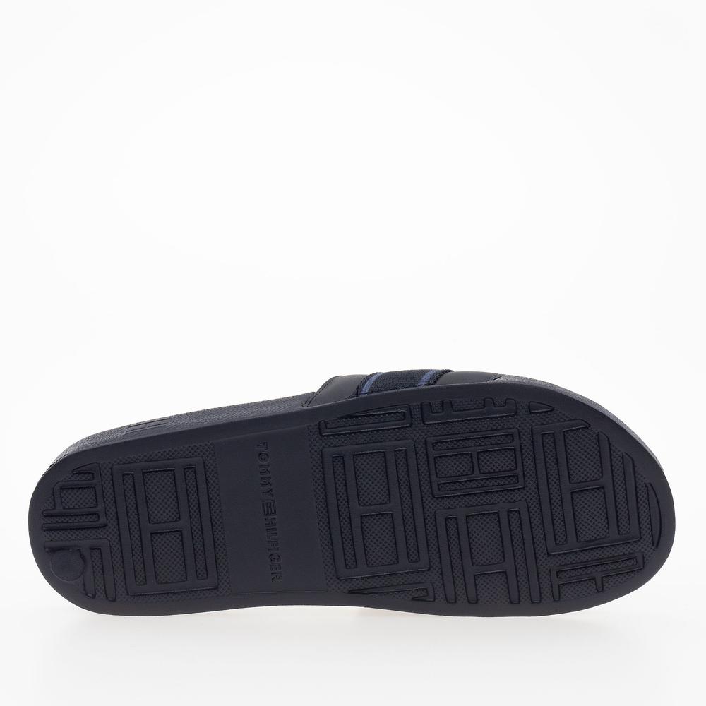 Klapki Tommy Hilfiger Poolside With Webbing Slide FW0FW08529-DW6 - czarne