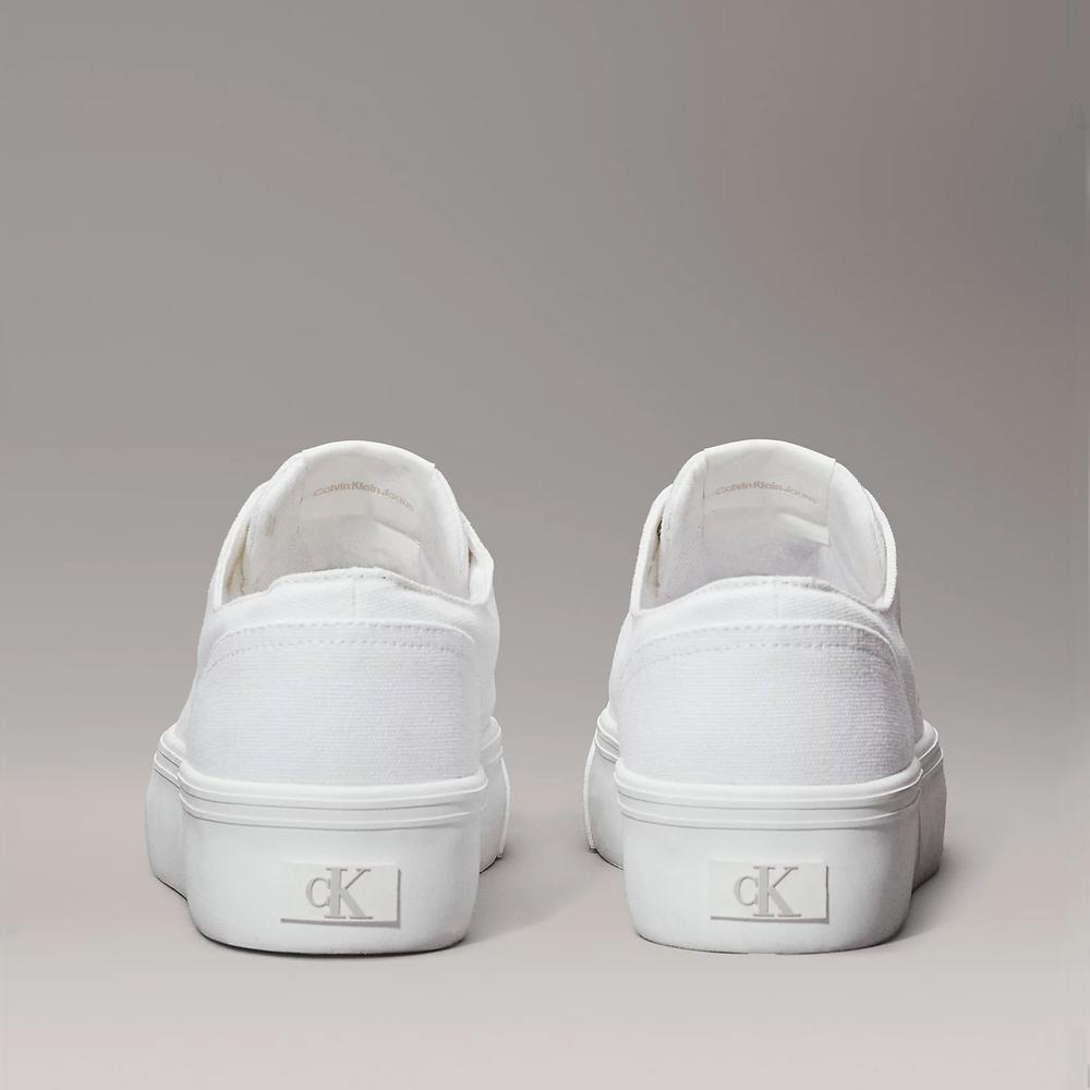 Buty Calvin Klein Vulc Flatform Low CV MG YW0YW01763-01W - białe