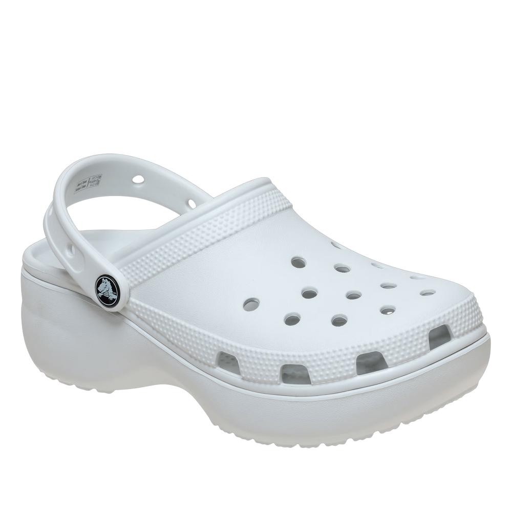 Klapki damskie Crocs Classic Platform Clog 206750-1NK - białe