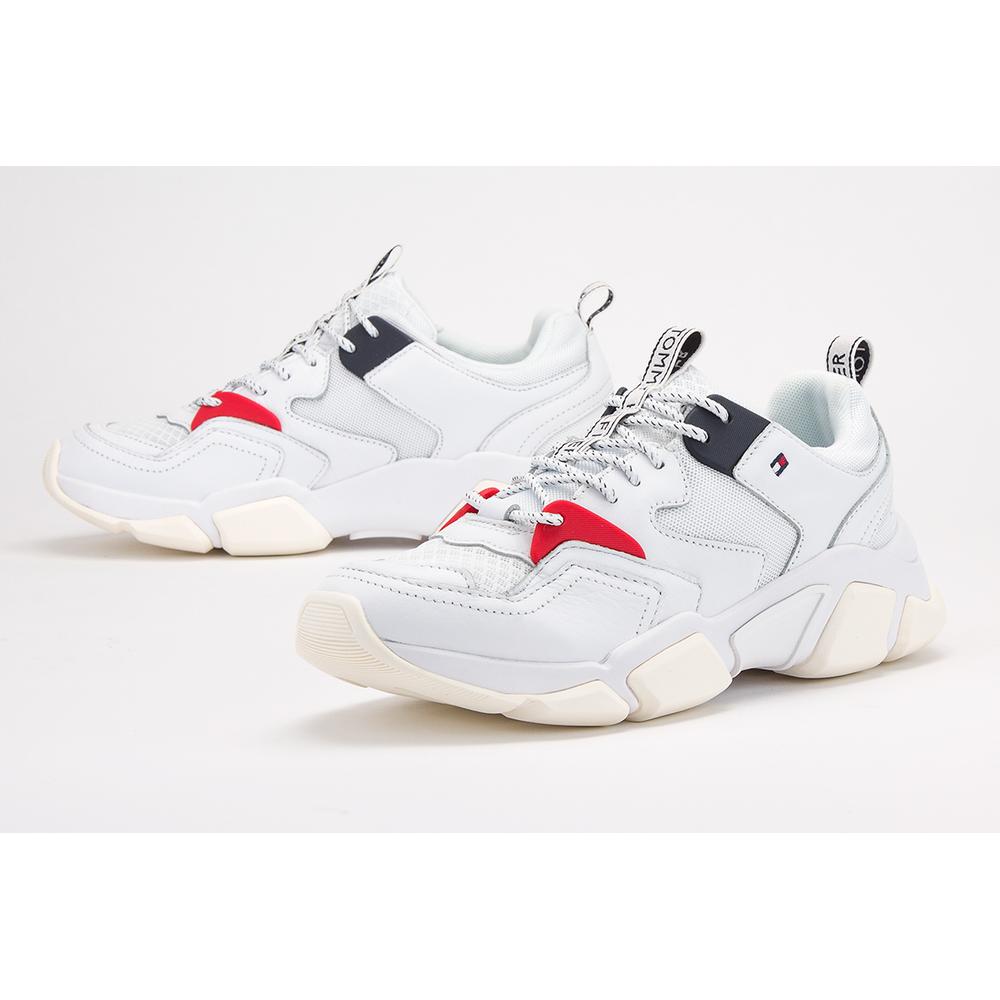 TOMMY HILFIGER CHUNKY LEATHER SNEAKER > FW0FW04065-100