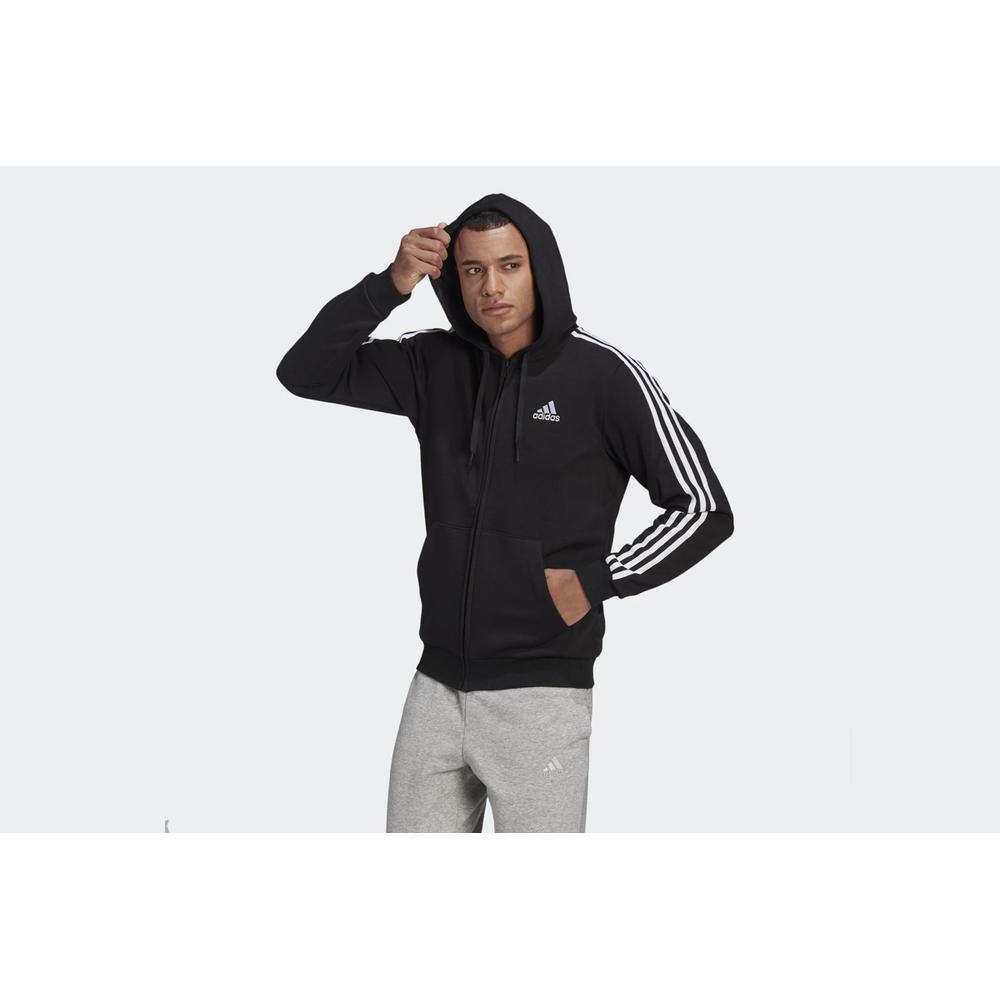 Bluza adidas Essentials Fleece 3-Stripes Full-Zip Hoodie GK9051 - czarna