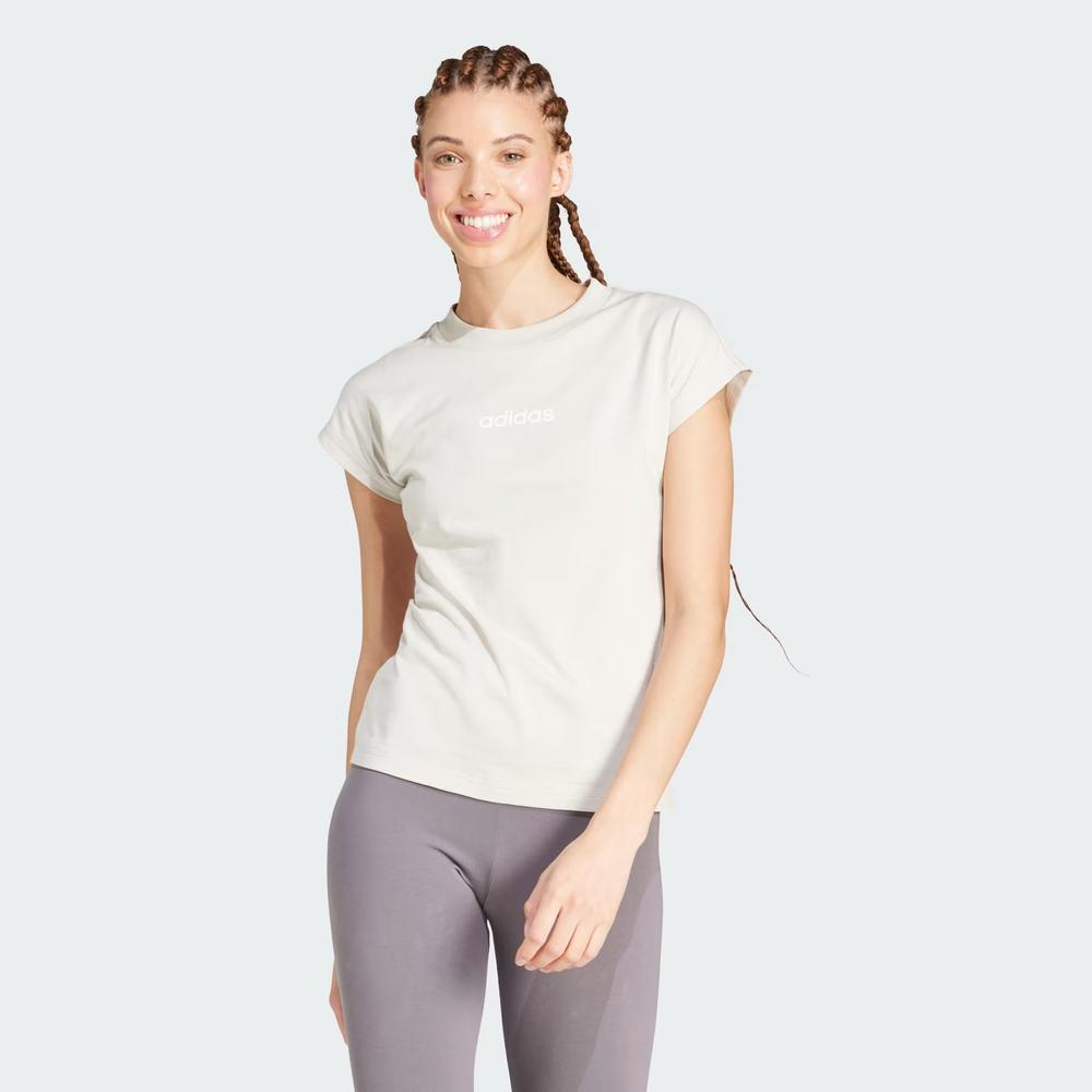 Koszulka damska adidas Sportswear Linear JC5819 - beżowa