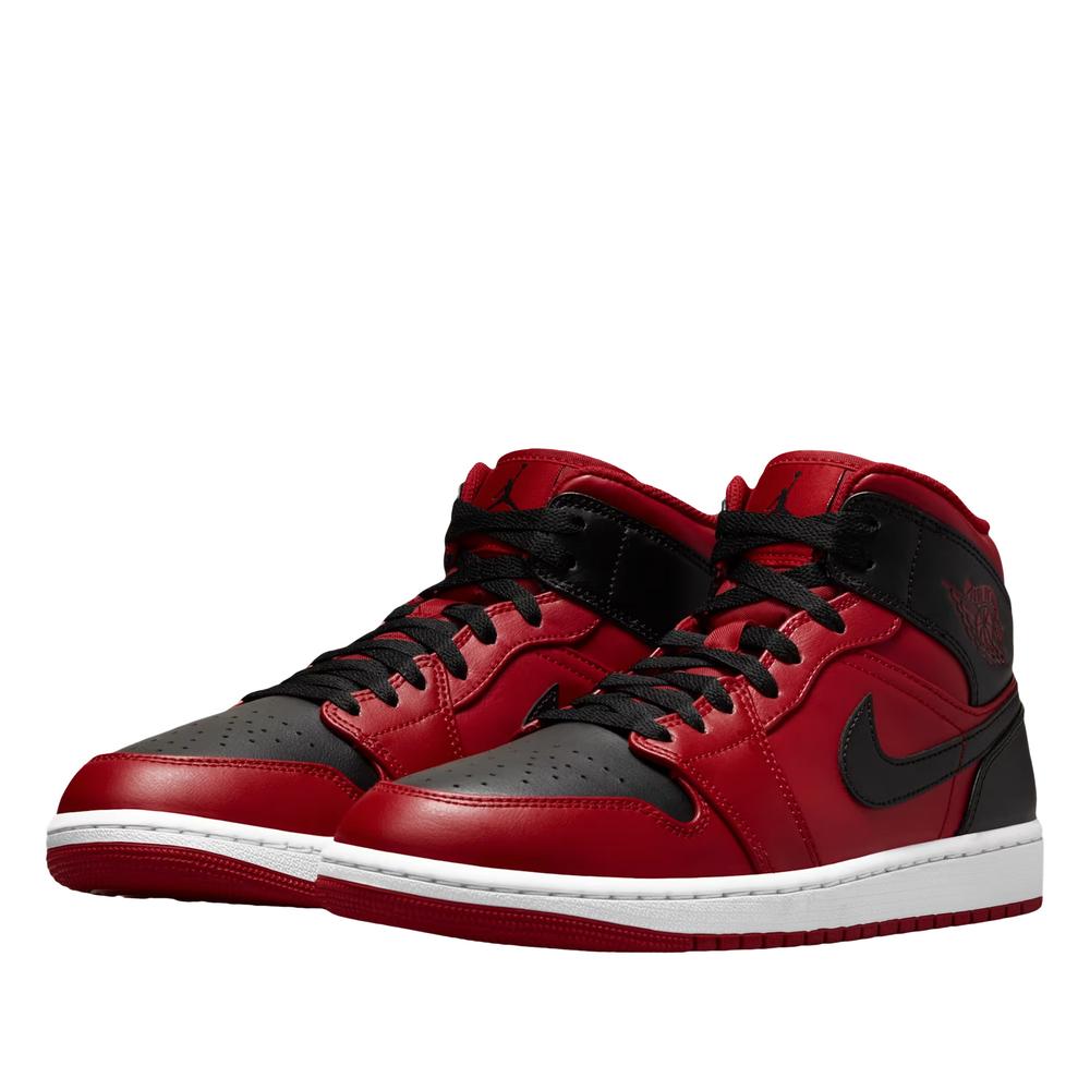Buty męskie Air Jordan 1 MID 554724-660 - czerwono-czarne