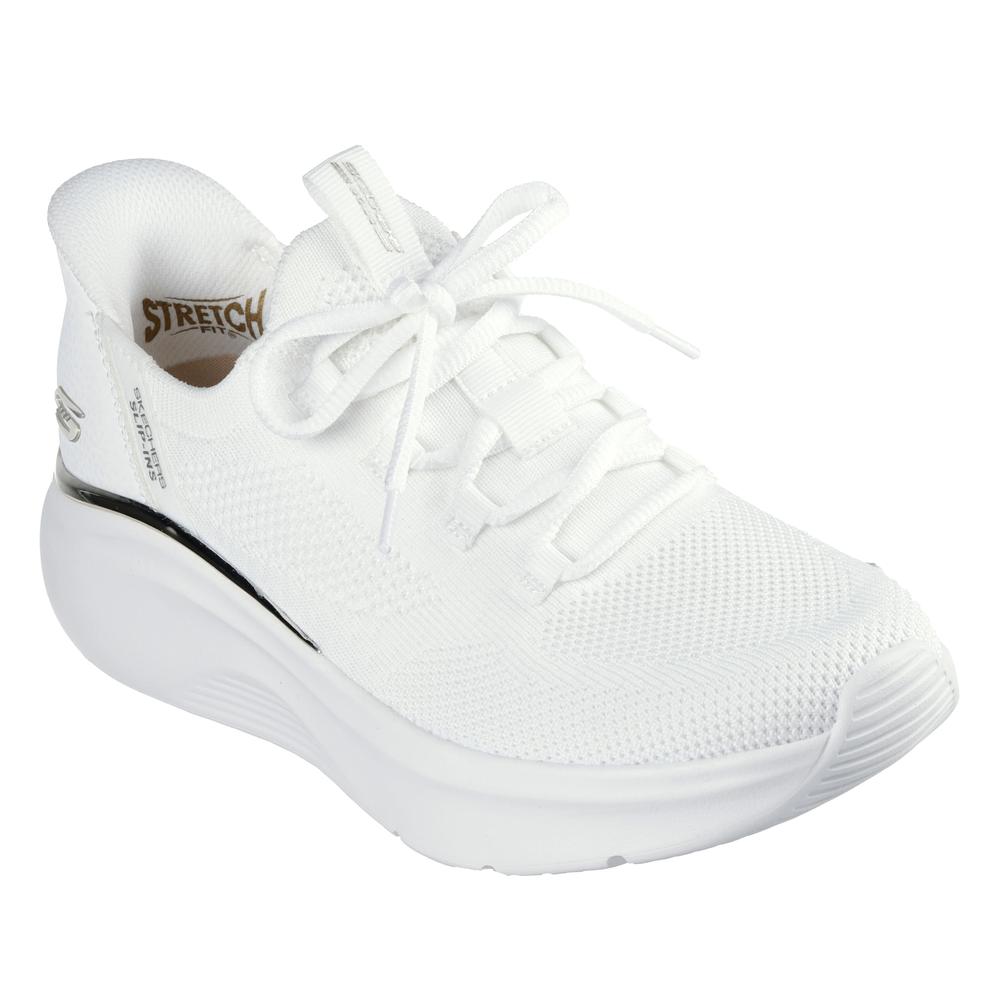 Buty damskie Skechers Slip-ins Bobs Sport B Love Tru Delight 117617WHT - białe
