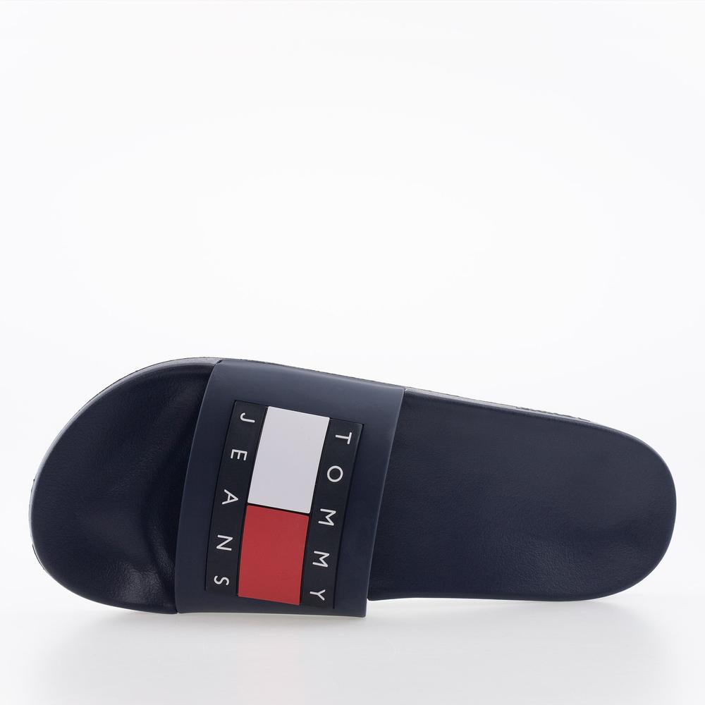 Klapki Tommy Jeans Pool Slide EM0EM01191-C87 - granatowe