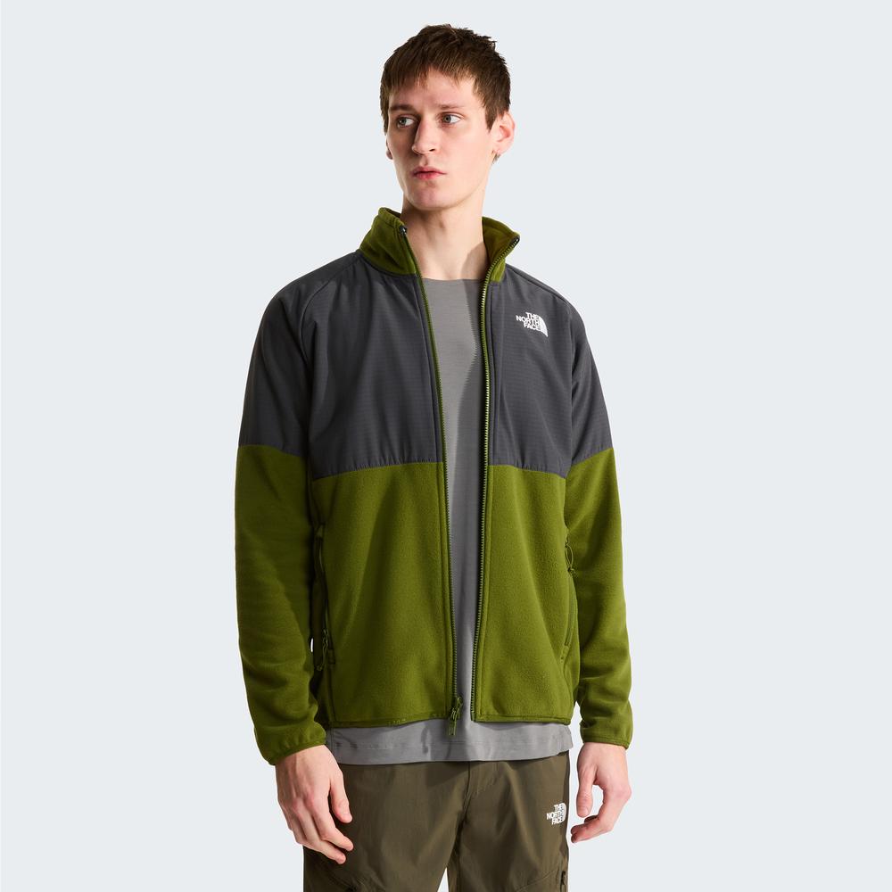Bluza męska The North Face 100 Glacier Heavyweight Full-Zip Fleece 0A89JGM6D1 - szaro-zielona