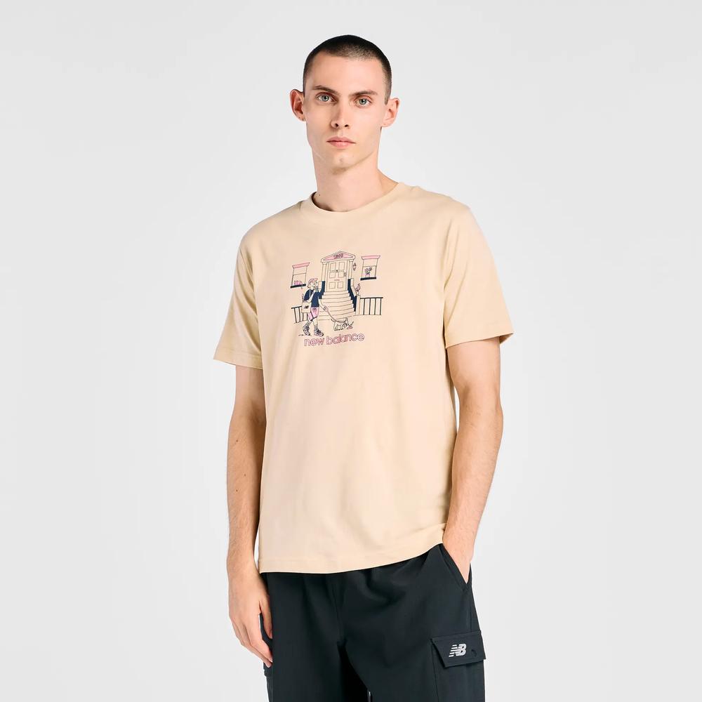 Koszulka męska New Balance MT61Y0XJABC - beżowa