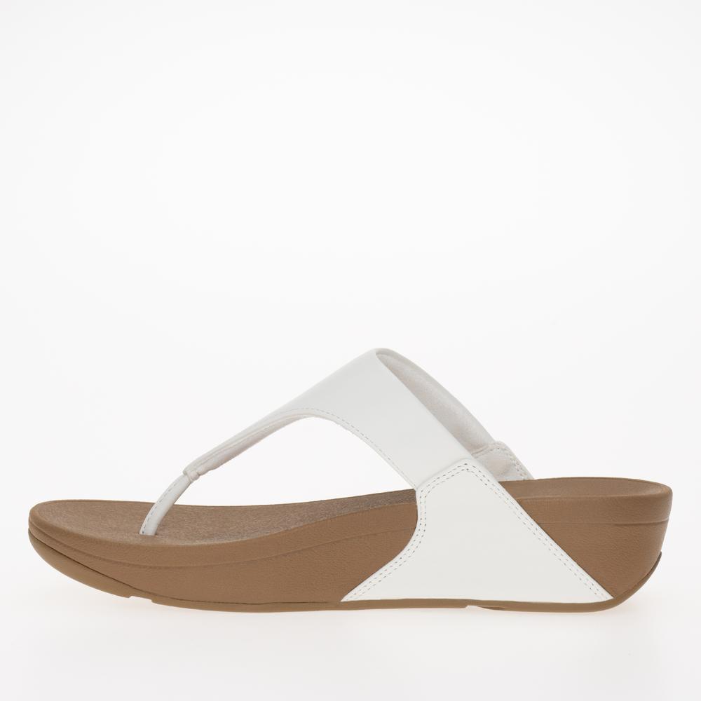 Japonki FitFlop Lulu Leather Toe-Post I88-024 - białe