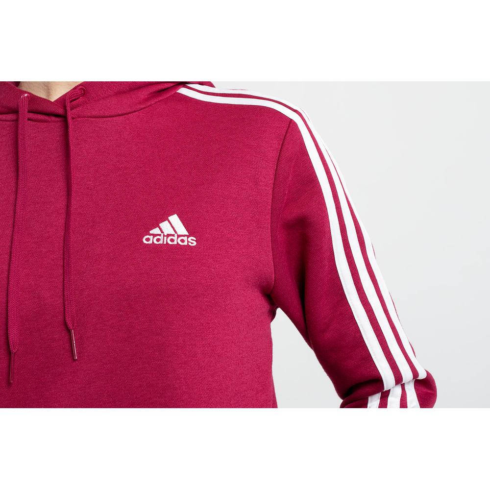 Bluza adidas Essentials 3-Stripes Cropped Hoodie GM5574 - bordowa