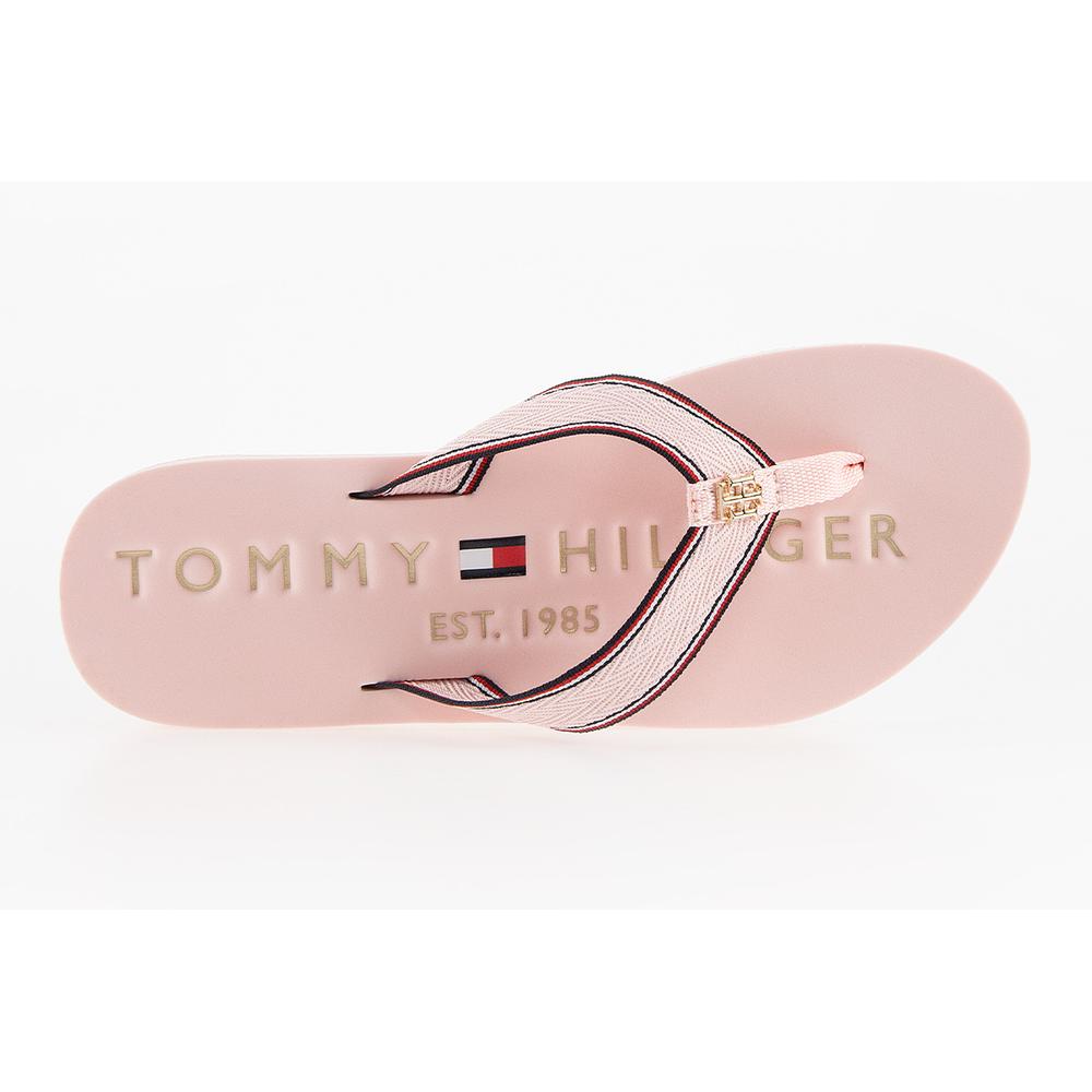 Japonki Tommy Hilfiger Hardware Flat Beach FW0FW06421-TIP - beżowe