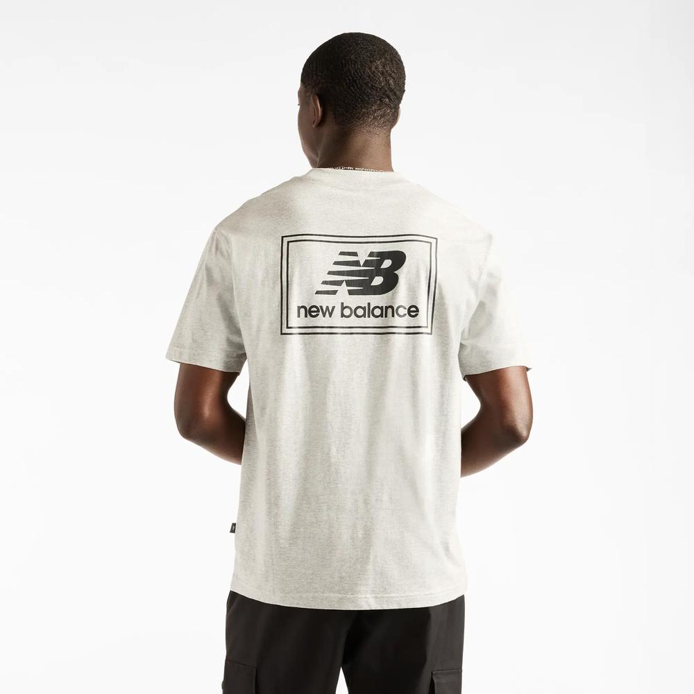 Koszulka męska New Balance Woven Label MT53928AGM - szara