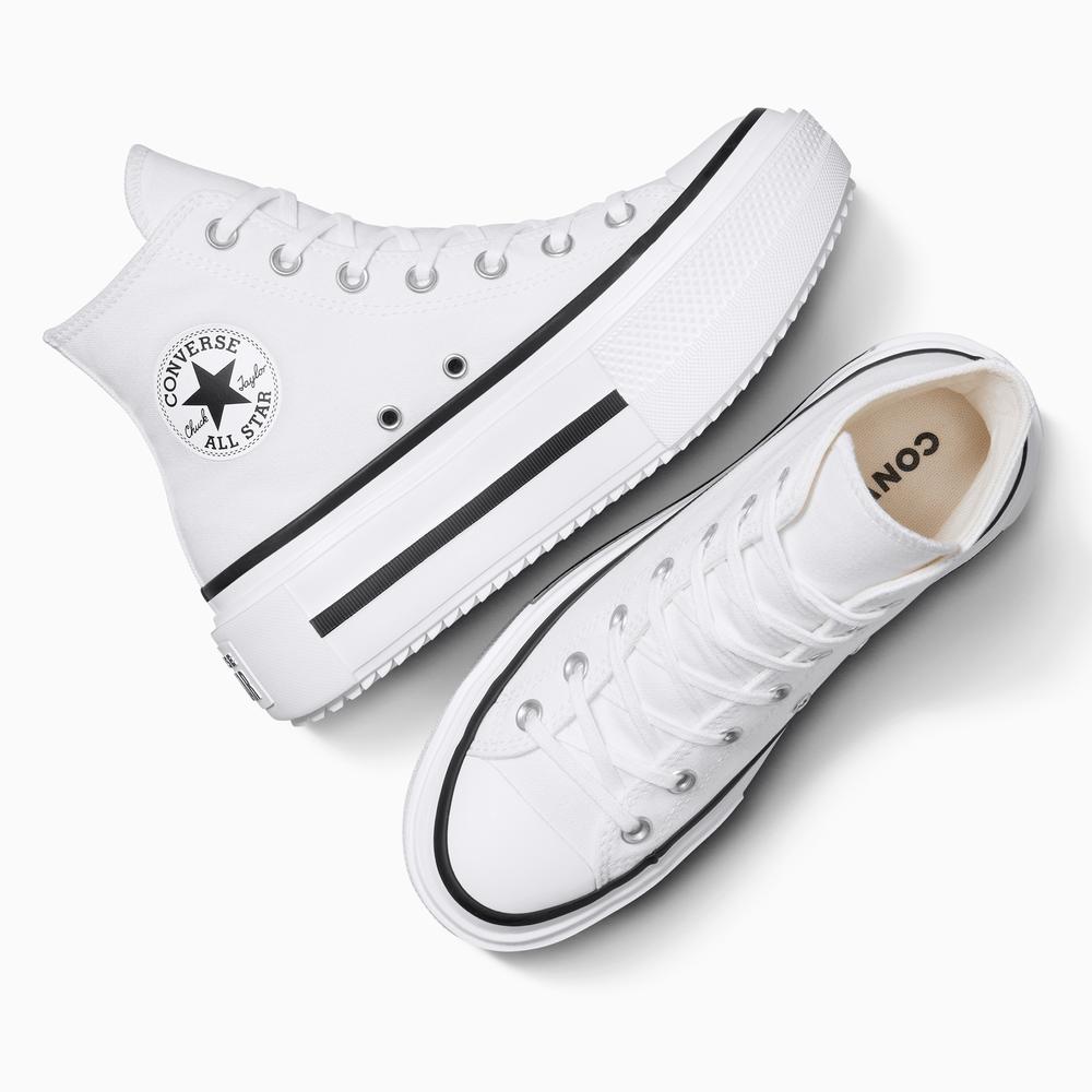 Buty damskie Converse Chuck Taylor All Star Lift Double Stack A12976C - białe
