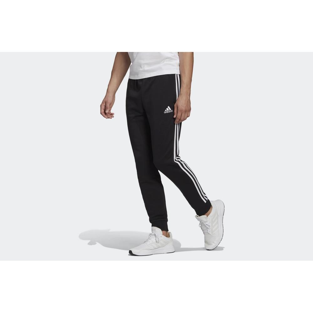 Spodnie dresowe adidas Essentials French Terry Tapered Cuff 3-Stripes Pants GK8831 - czarne