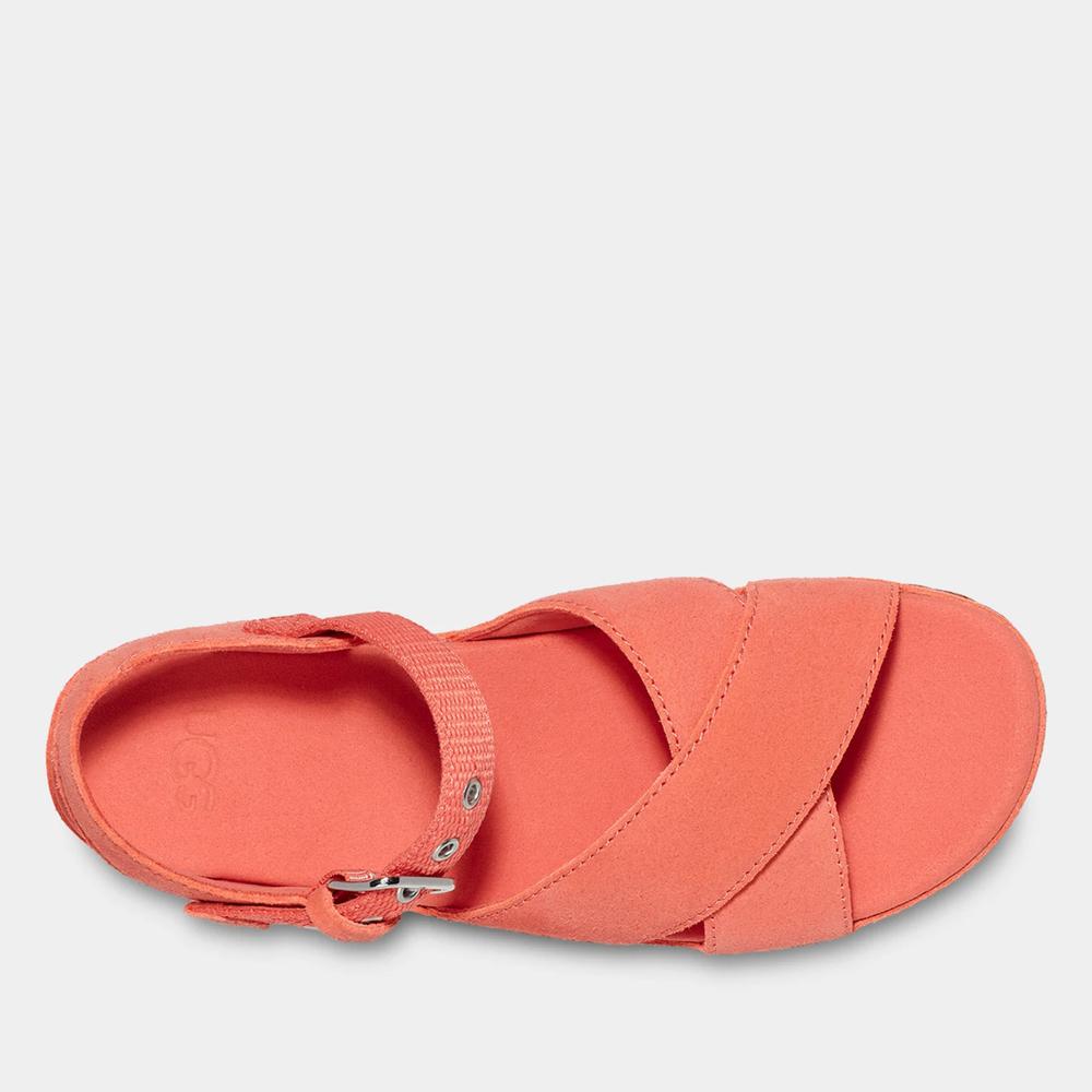 Sandały Ugg Aubrey Platform Sandal 1152711-VCRL - pomarańczowe