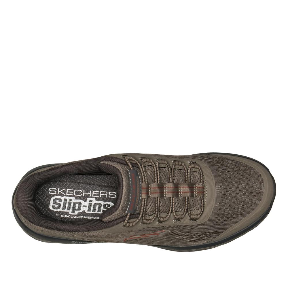 Buty męskie Skechers Slip-ins: Glide-Step Sole - Glover Peak 237812TPE - brązowe