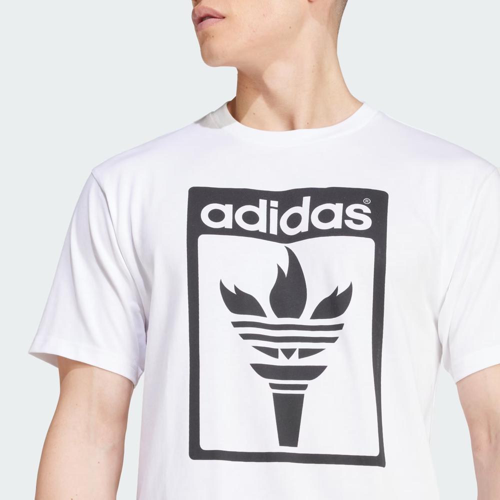 Koszulka adidas Originals Trefoil Torch JJ1218 - biała