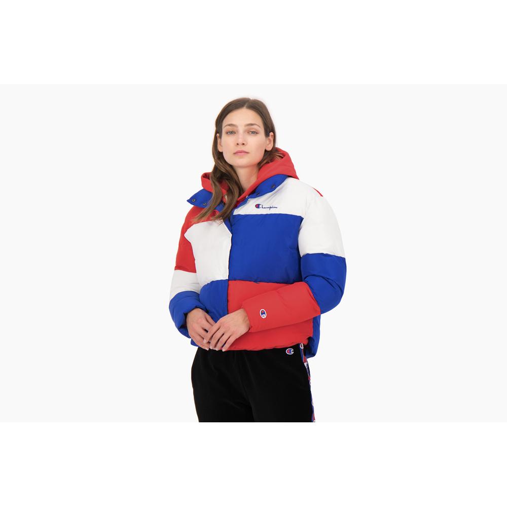 CHAMPION COLOUR BLOCK CROPPED PUFFED JACKET > 112347-BS008