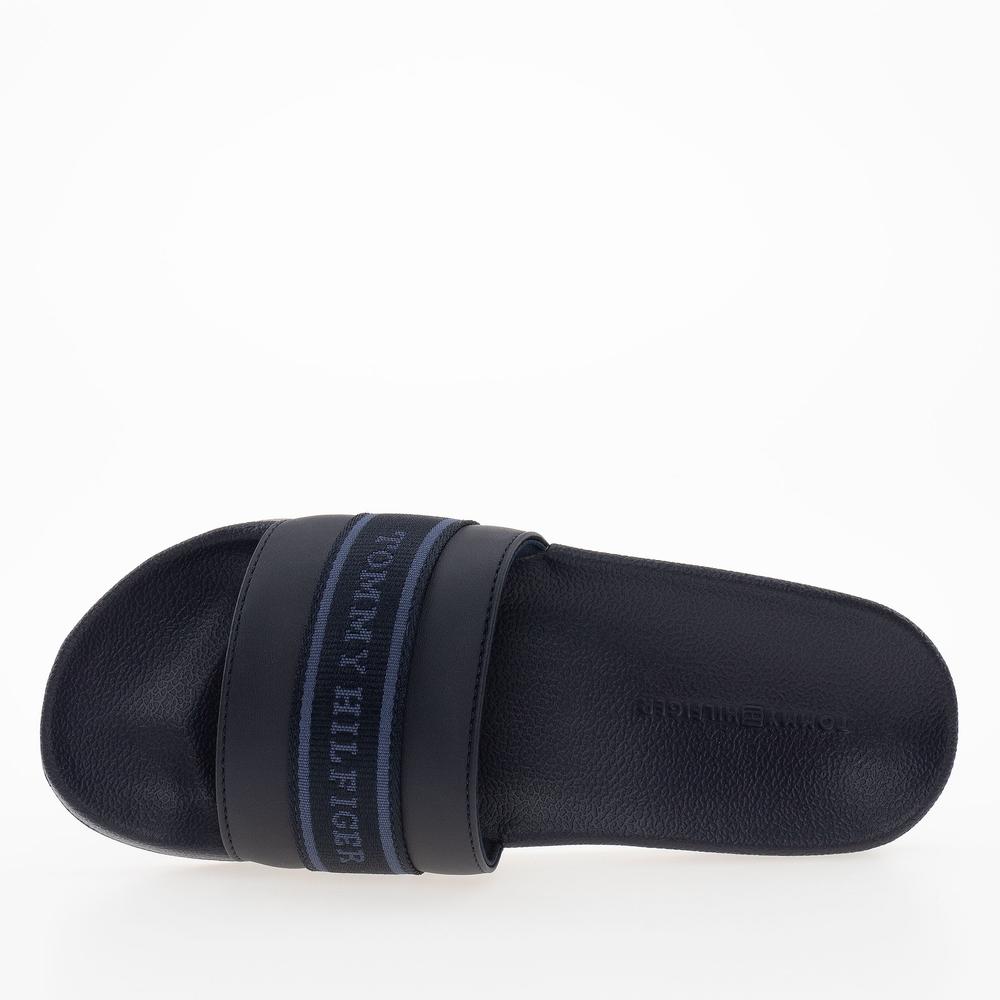 Klapki Tommy Hilfiger Poolside With Webbing Slide FW0FW08529-DW6 - czarne