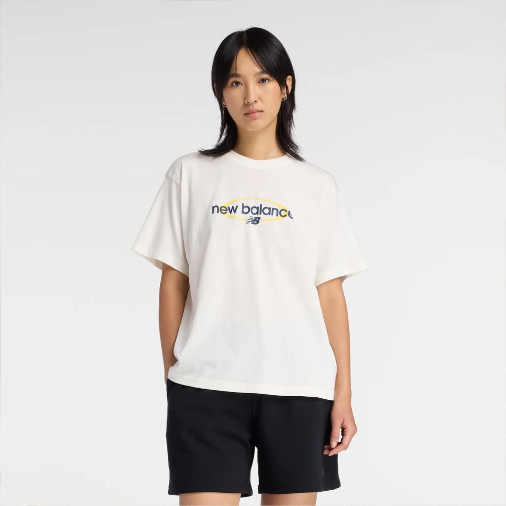 Koszulka damska New Balance WT61Z7OQSST - beżowa