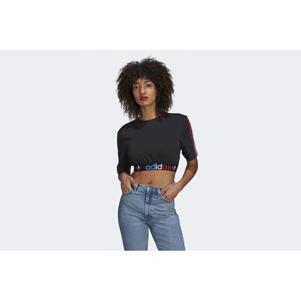 adidas Originals Adicolor Primeblue Tricolor Cropped Tee > GN2932