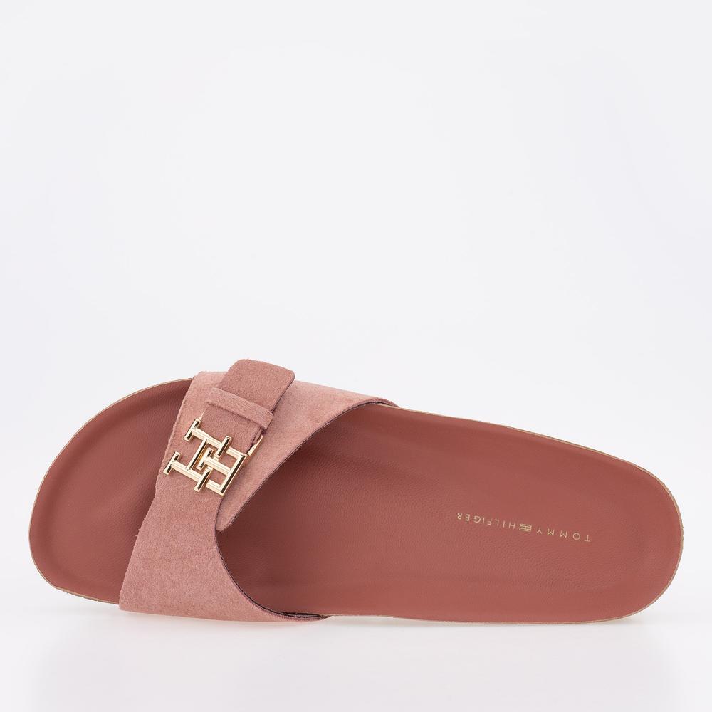 Klapki Tommy Hilfiger Monogram Flat Mule FW0FW07071-GSI - różowe