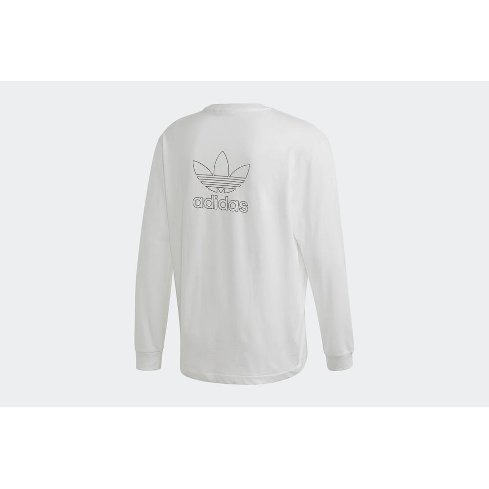 ADIDAS BACK + FRONT PRINT TREFOIL LONG SLEEVE TEE > GE0860