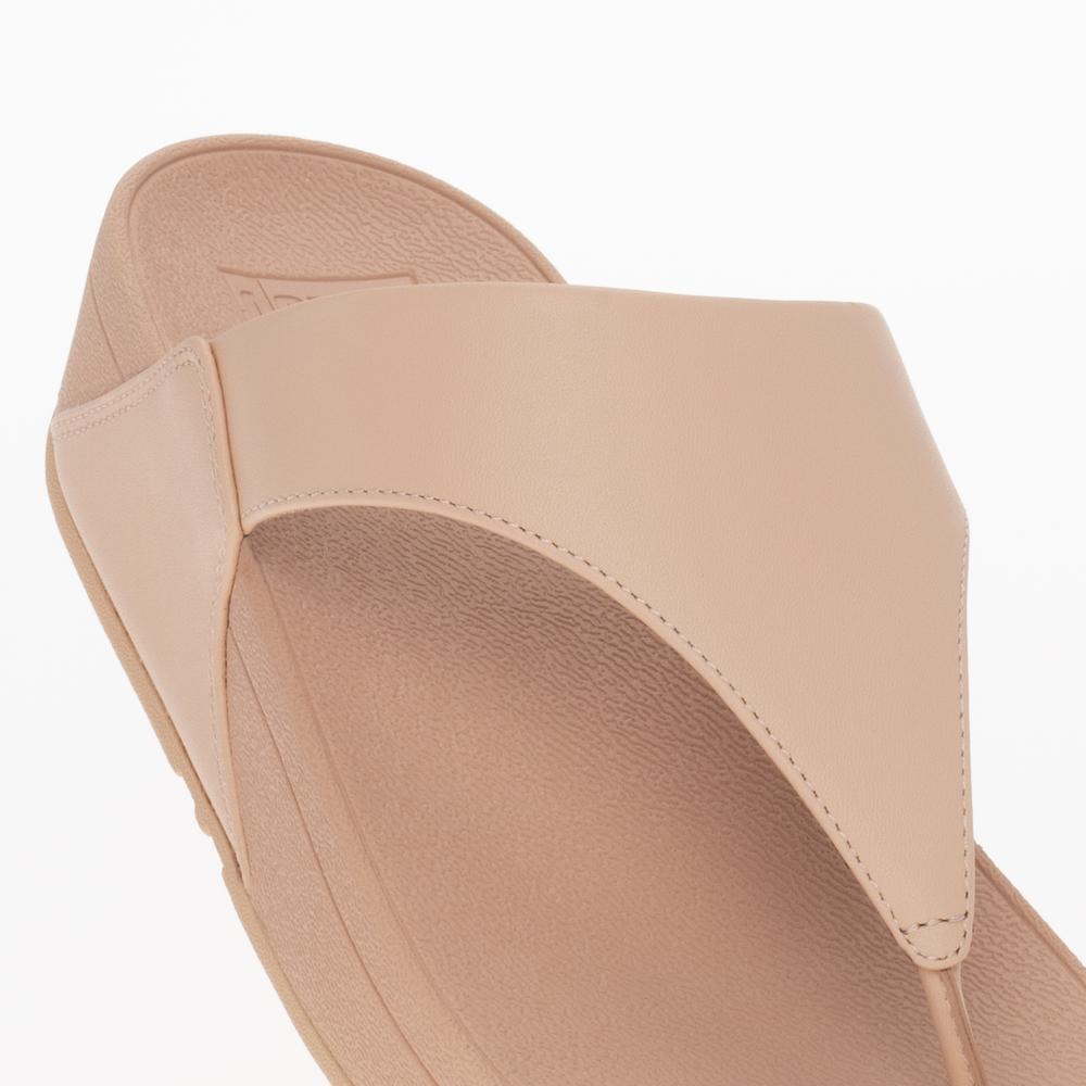 Japonki FitFlop Lulu Leather Toe-Post I88-A89 - różowe