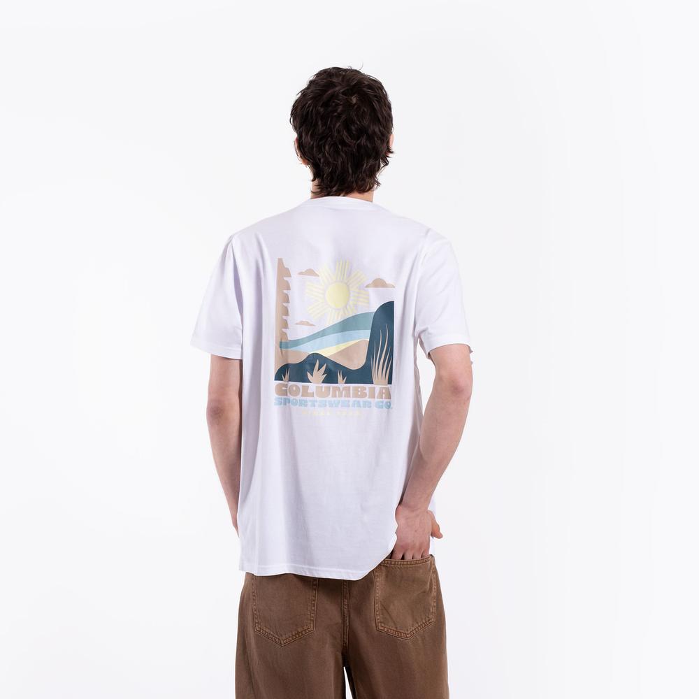 Koszulka męska Columbia CSC Back Graphic 2155021102 - biała