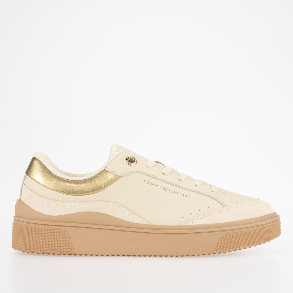 Buty Tommy Hilfiger Leather Court FW0FW06596-AA8 - beżowe