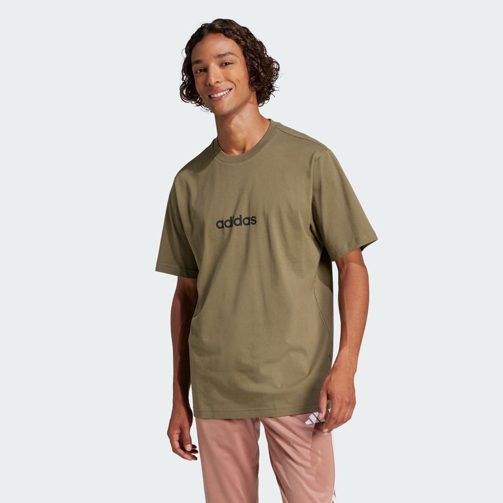 Koszulka męska adidas Sportswear Essentials Linear Single JE9001 - zielona