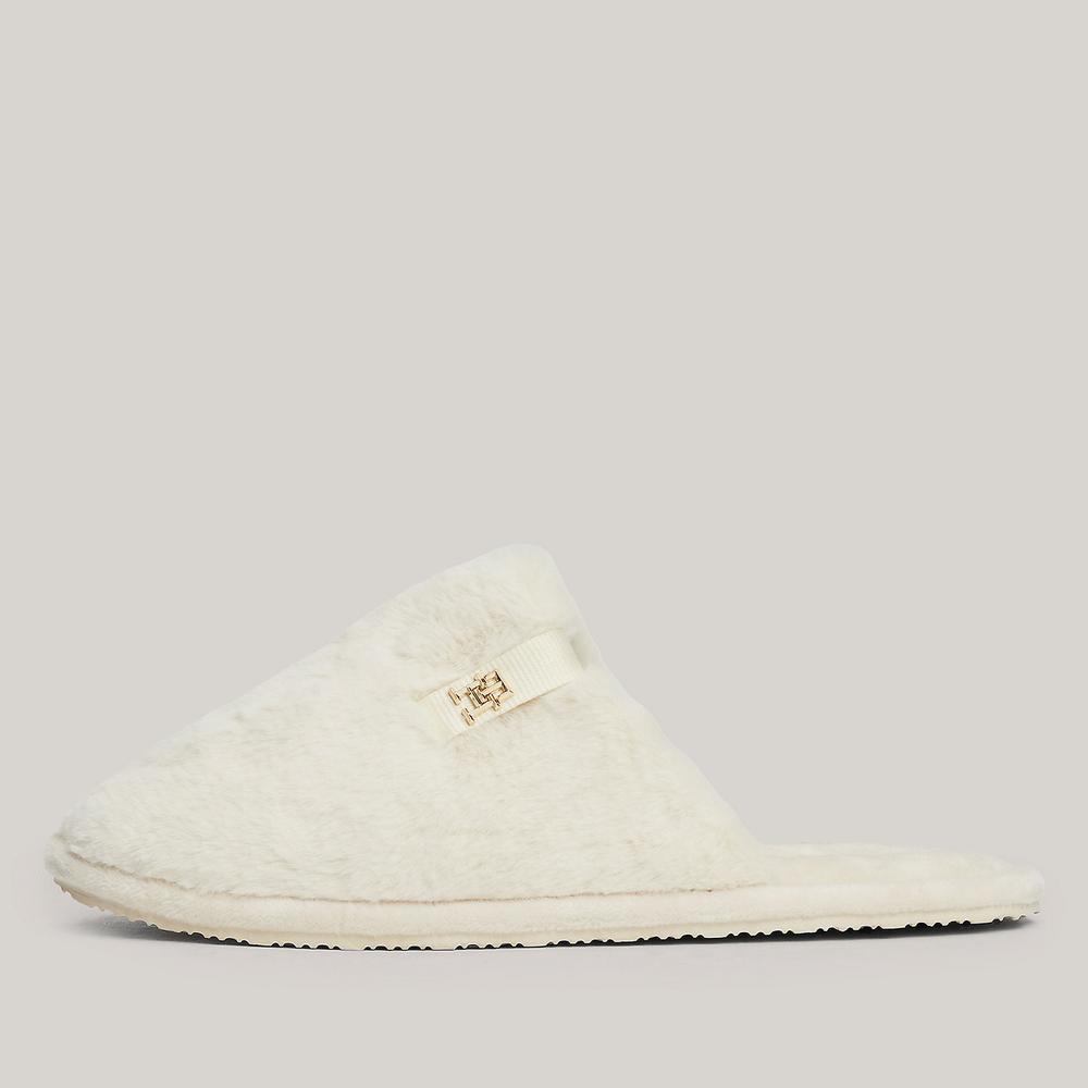 Klapki Tommy Hilfiger Comfort Home Slipper FW0FW08138-YBH - białe