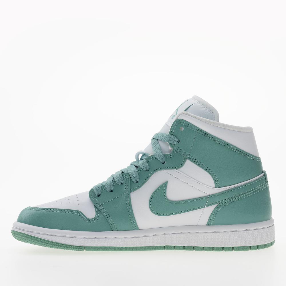 Buty damskie Nike Air Jordan 1 Mid BQ6472-138 - biało- zielone