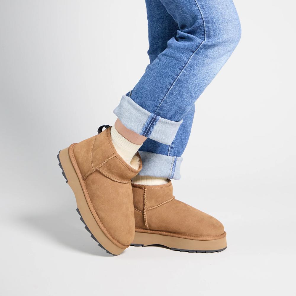 Buty damskie Emu Australia Sharky Micro Flatform W13304CHEB - brązowe