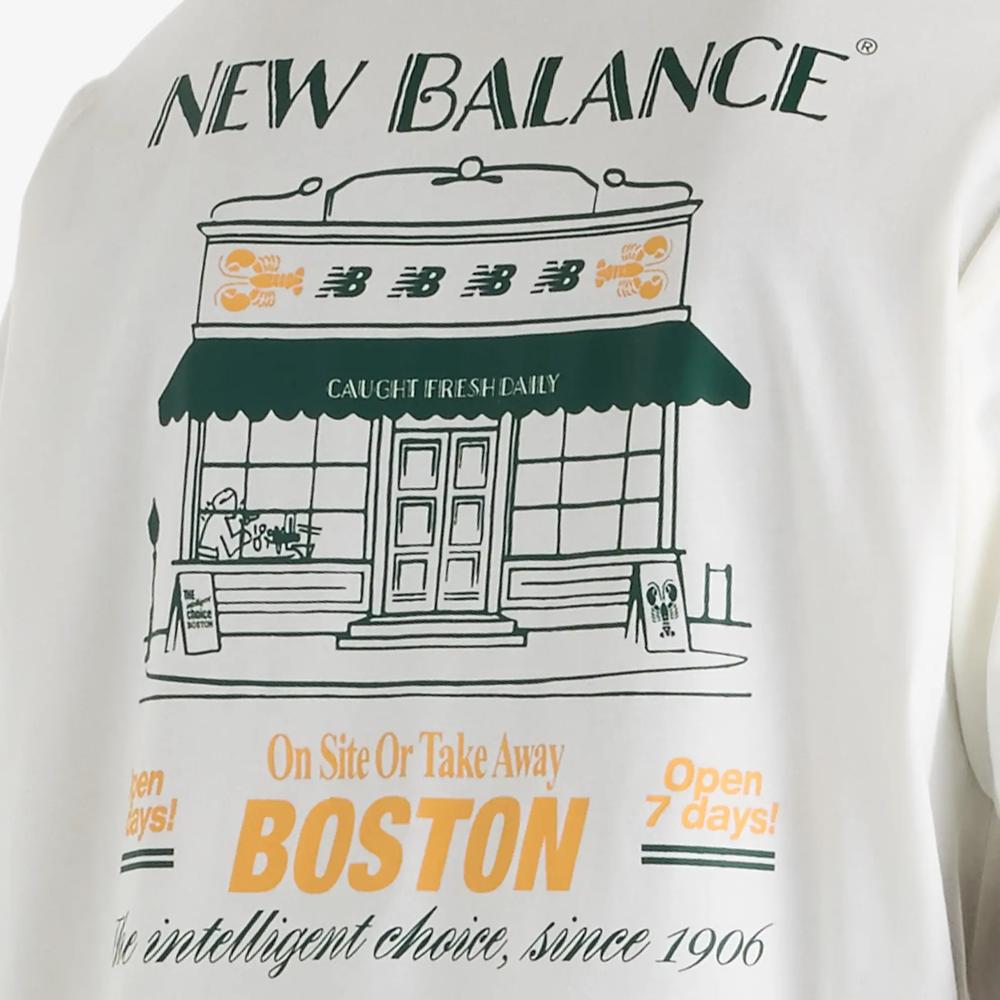 Koszulka męska New Balance Grab a Bite Boston MT62S7YPSST - biała