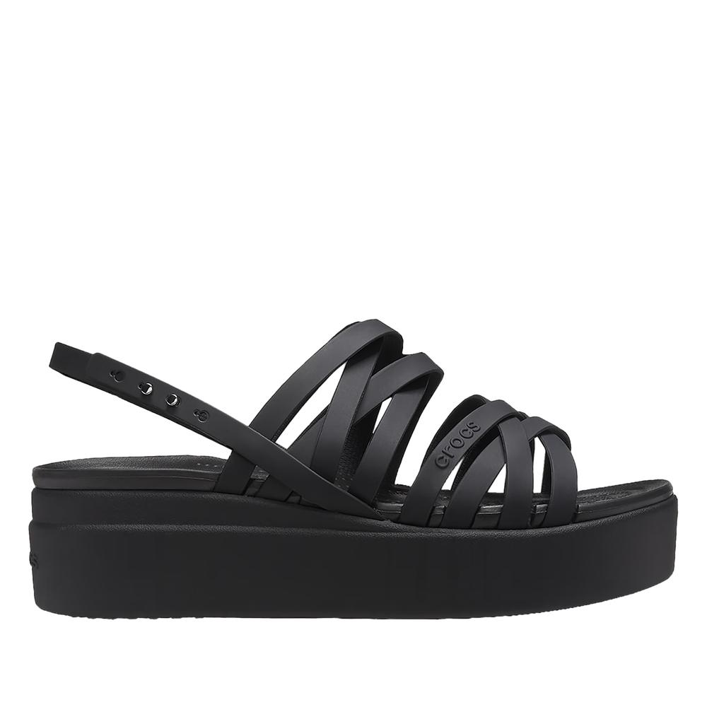 Klapki Crocs Brooklyn Strappy Low Wedge 206751-001 - czarne