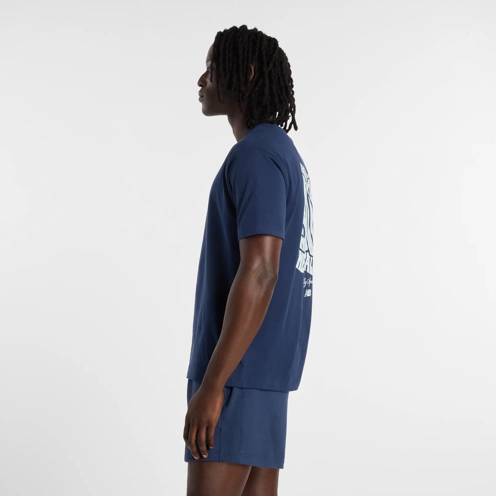 Koszulka męska New Balance MT61B2STNNY - granatowa