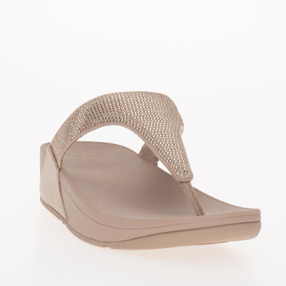 Japonki FitFlop Lulu Crystal Embellished Toe-Post Sandals EC5-323 - różowe