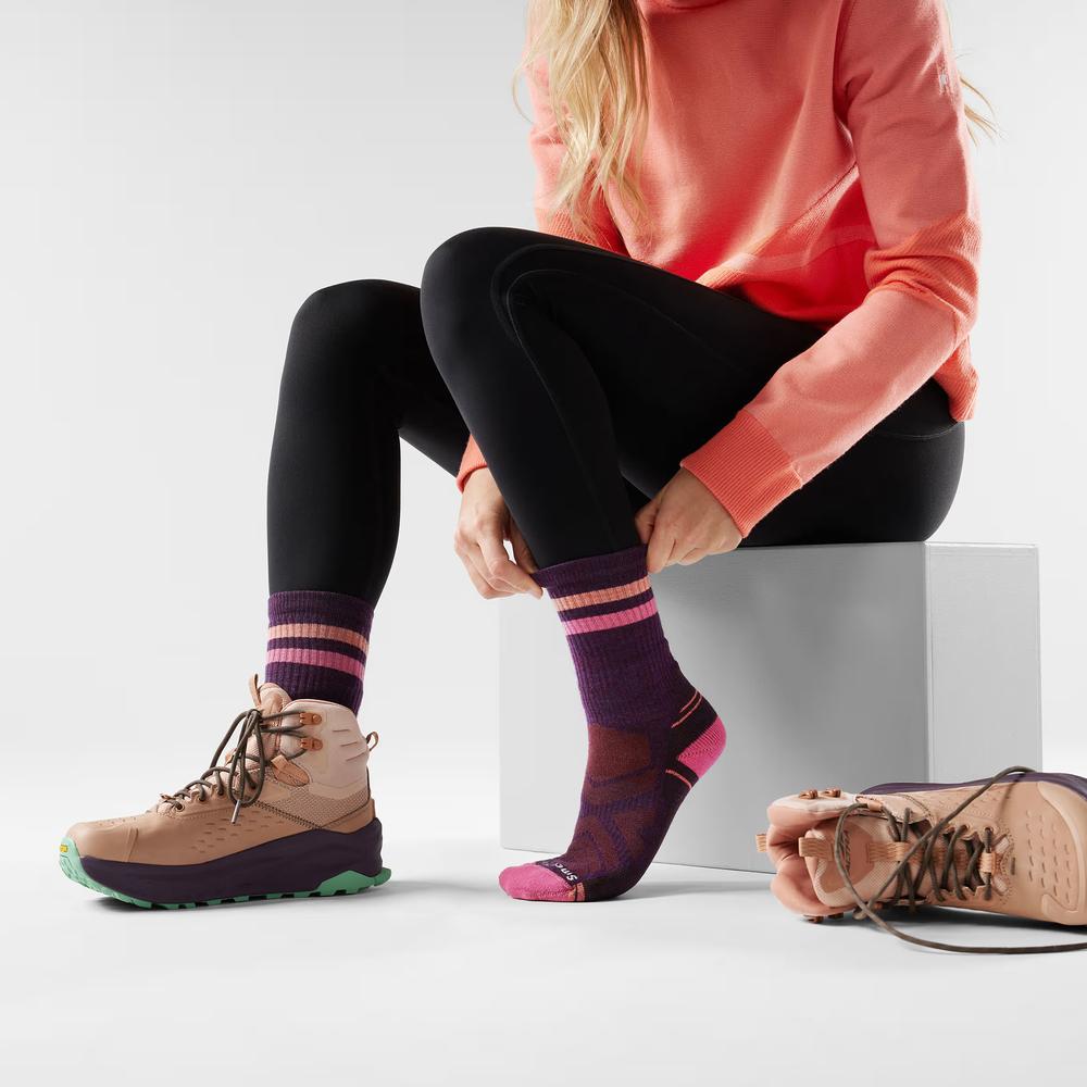 Skarpetki damskie Smartwool Hike Light Cushion Tube Stripe Crew 001578L901 - fioletowe