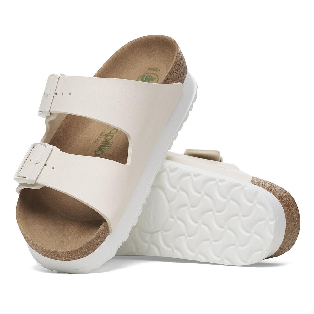 Klapki damskie Birkenstock Arizona PAP Flex Platform 1029127 - beżowe