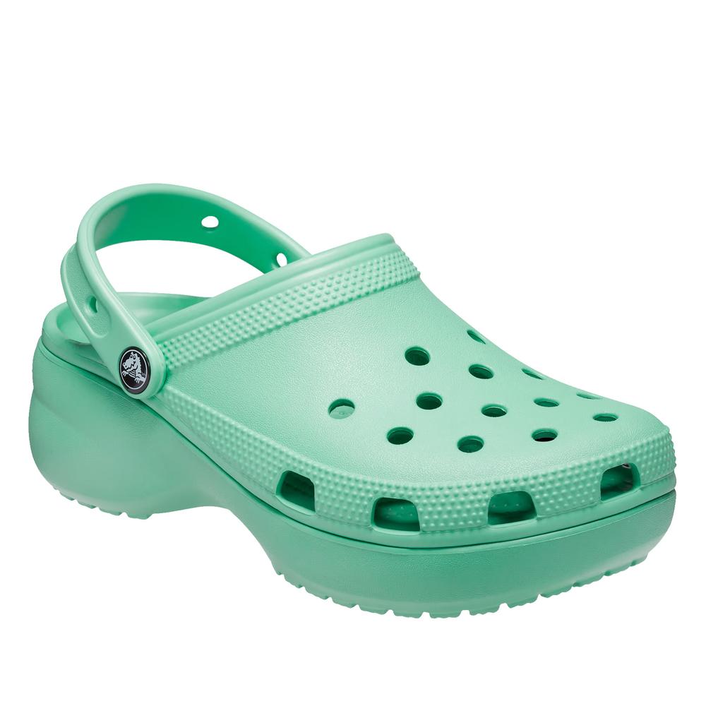 Klapki Crocs Classic Platform Clog 206750-3UG - zielone