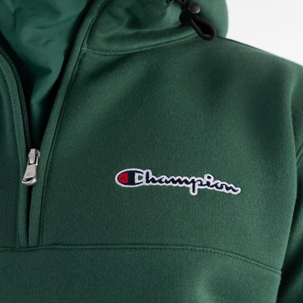 Bluza Champion Half-Zip Heavy Fleece Hoodie 217866-GS568 - zielona
