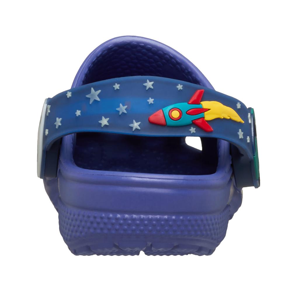 Klapki dziecięce Crocs Imagination Lights Backstrap Clog 211892-4WH - niebieskie