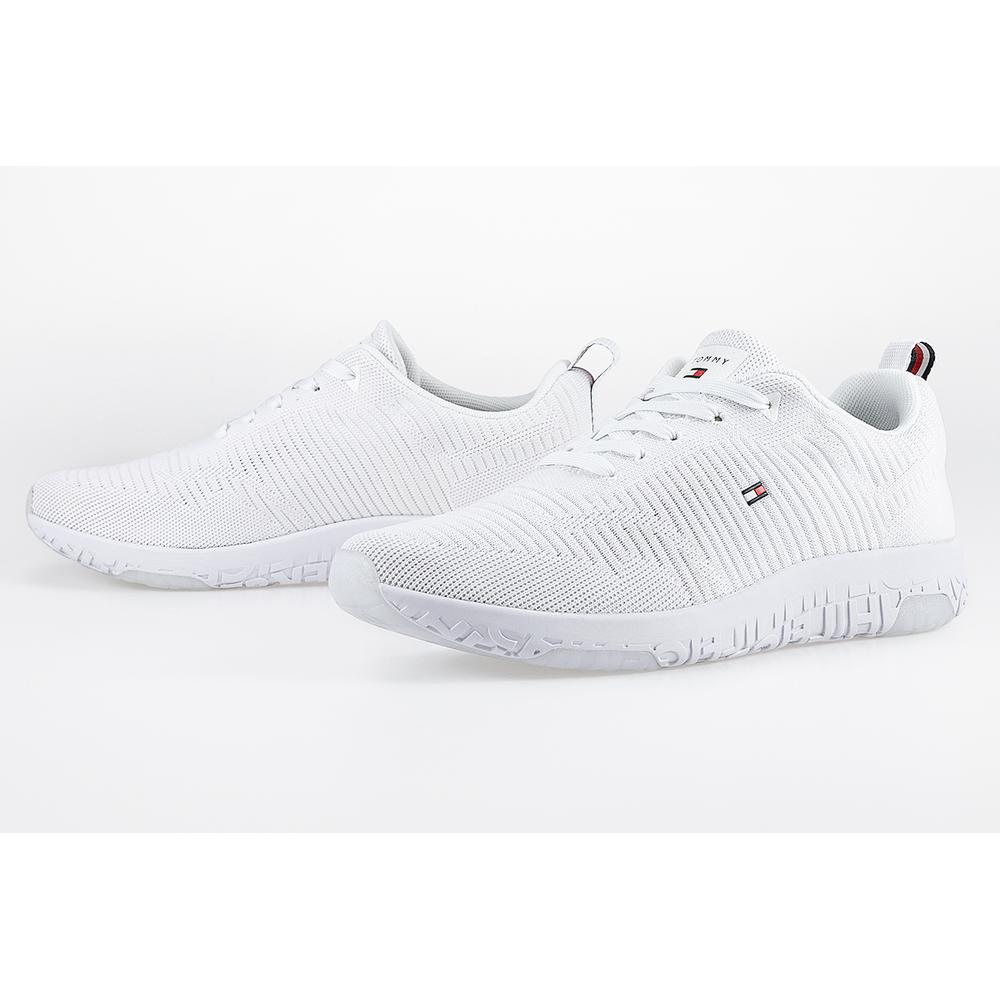 Buty Tommy Hilfiger Corporate Knit Rib Runner FM0FM02838-YBR - białe