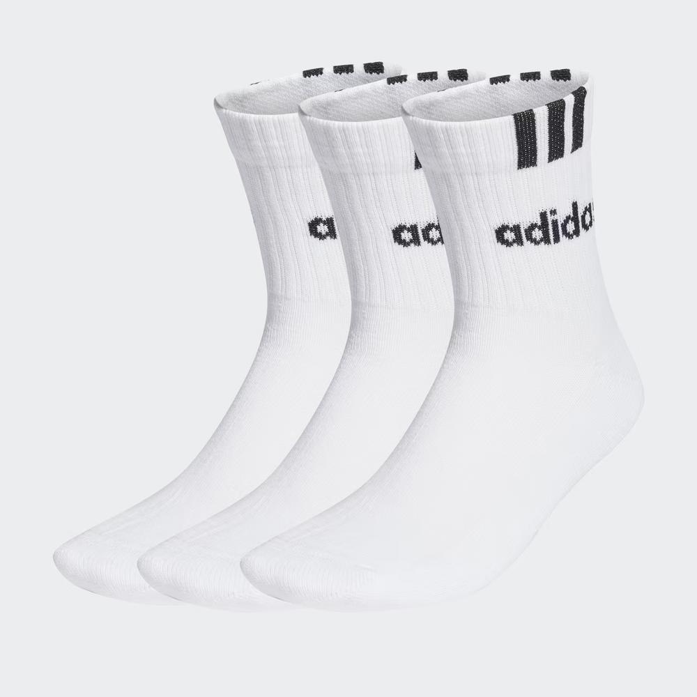 Skarpety adidas Sportswear 3-Stripes Linear Half-Crew Cushioned Socks 3Pairs HT3437 - białe