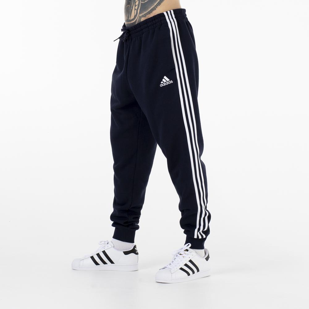 Spodnie adidas Essentials Fleece Fitted 3 Stripes GM1090 - granatowe