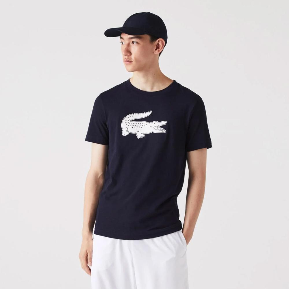 Koszulka Lacoste Sport 3D Print Crocodile Breathable Jersey TH2042-525 - granatowa