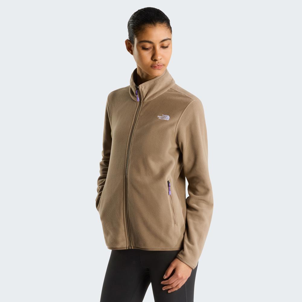 Bluza damska The North Face 100 Glacier Full-Zip Fleece 0A8D2F2H91 - brązowy
