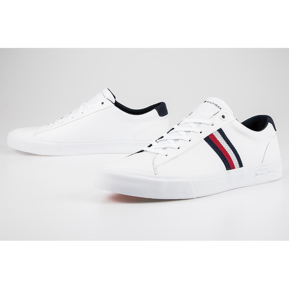 Tommy Hilfiger Signature Tape Leather Trainers > FM0FM03397-YBR